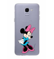 Samsung Galaxy J6 Kapak Minnie Mouse Tasarımlı Şeffaf Silikon Kılıf