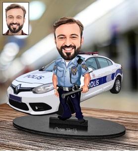 Kişiye Özel Polis Tasarımlı Karikatür Biblo 118