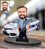 Kişiye Özel Polis Tasarımlı Karikatür Biblo 118