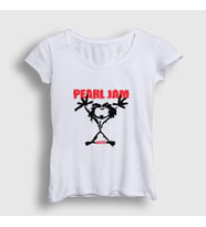 Presmono Kadın Beyaz Alive Pearl Jam T-Shirt 73870tt (Beyaz)