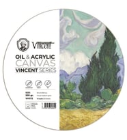 Vincent Oil & Acrylic Canvas White Daire Tuval Dokulu Blok 300 gr 50 cm 10 Sayfa 