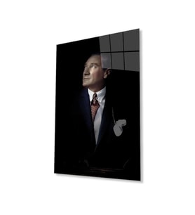 Atatürk Cam Tablo 4mm Dayanıklı Temperli Cam, Atatürk Glass Wall Art (Çok Renkli)