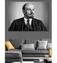Vladimir Lenin Siyah Beyaz Dekoratif Kanvas - Mdf Ahşap Tablo