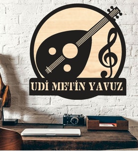 Ud Temalı Ahşap Duvar Tablo