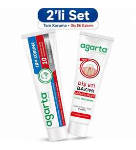 Agarta Doğal Tam koruma Diş Macunu 75 ML Gün Boyu Koruma & Diş Eti Bakımı 90 ML (Karma 2 Li Set)