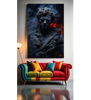 DUMANLAR VE ADAM V1 Ev Duvar Salon Güzellik Salonu Ofis Dükkan Dekarasyon Kanvas Tablo (Çok Renkli)