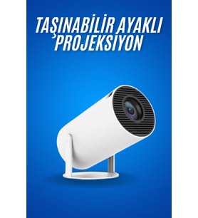 Sinema Projektörü Android Hdmi Usb Wi̇fi̇ Ses Çıkışlı Ayaklı Projeksiyon Taşınabilir - Lisinya