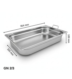 ÜRET Saplı Gastronom Küvet GN 2/3 100 mm 9 lt