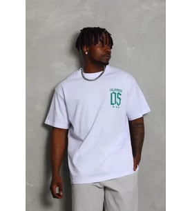 Erkek Baskılı T-Shirt Kısa Kol Bisiklet Yaka Regular Fit Rahat Kalıp Günlük Tişört - Beyaz