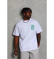 Erkek Baskılı T-Shirt Kısa Kol Bisiklet Yaka Regular Fit Rahat Kalıp Günlük Tişört - Beyaz
