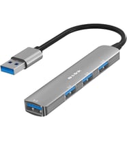 S-link SW-U333 USB Hub 4 Port Metal USB Çoklayıcı, 1x USB 3.0 + 3x USB 2.0, 5Gbps Hızlı Veri Aktarımı, Slim Alüminyum Tasarım, Tak Çalıştır USB Çoğaltıcı Hub, Laptop PC Uyumlu