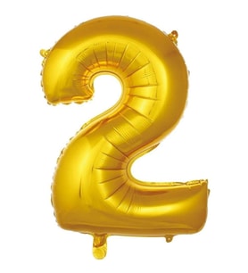 Gold 2 Rakam Folyo Balon 36 cm 1Adet