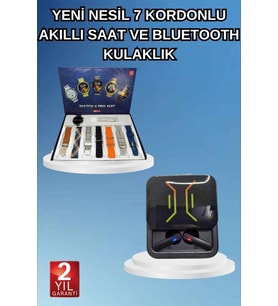 2025 Model Kablosuz Kulaklık Yeni Nesil Akıllı Saat Metal Kayış Plastik Kayış