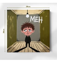 Bıkkın Erkek Çocuk 20x20 cm Illustrasyon Kanvas Tablo – Özgün ve Dekoratif Hediye (Çok Renkli)