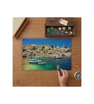 Deniz - Kayıklar - Şehir Manzarası Tasarımı 240 parça Ahşap Puzzle Ahşap Kutuda MP01151