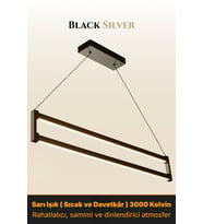 Orion Silver Lineer LED Sarkıt Avize – Kumandalı Dim Edilebilir – Aşağı Işık