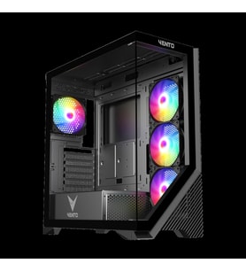 Vento Vg4202fl Mid Tower, 850w 80+ Siyah, Temperli Cam, Rgb, Atx Gamıng Kasa