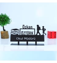Okul Müdürü Masaüstü İsimlik - Metal Masa İsimliği - Kişiye Özel İsimlik