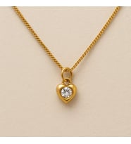 KALPLİ VE ZİRKON TAŞLI ÇELİK KOLYE SADE VE ŞIK HEDİYE İÇİN İDEAL GOLD (Sarı Altın)