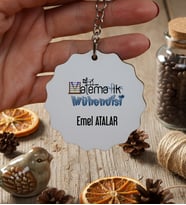 Kişiye Özel Matematik Mühendisi Anahtarlık Mühendisler Günü Hediyesi (Bej)