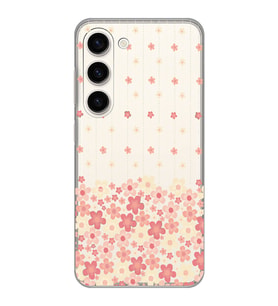 Samsung Galaxy S23 Uyumlu Çiçek Desenli Şeffaf Telefon Kılıfı