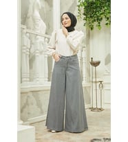 1162-Denim Pantolon Etek Gri