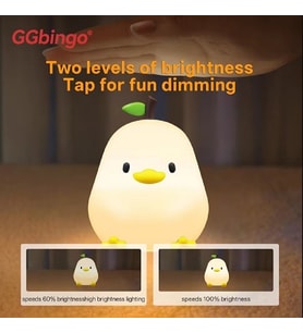LED Gece Işıkları Sevimli  Silikon Lamba USB Şarj Edilebilir Zamanlama Başucu Dekor Çocuklar Bebek (Sarı Leopar)