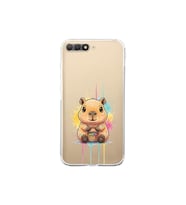 Huawei Y6 2018 ile Uyumlu Splash Kapibara Tasarımlı Şeffaf Silikon Kılıf