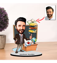 Kisiye Özel Karikatür Erkek Öğretmen Biblo x2