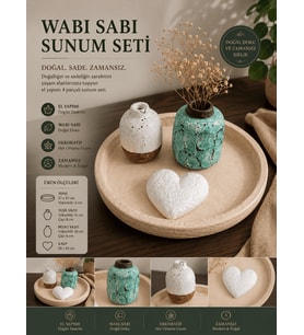 Wabi Sabi El Yapımı 4 Parça Dekoratif Sunum Seti – Doğal ve Zamansız Tasarım