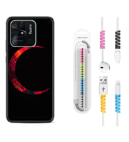 Xiaomi Redmi Note 7 8 9 Pro 10 2022 10 Pro 10S Kılıf Kablo Koruma Spiral Silikon Red Moons 1747