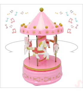 Atlı Karınca Müzik Kutusu, 17cm x 10cm - Pembe (STD)