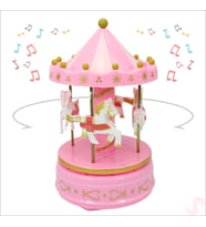 Atlı Karınca Müzik Kutusu, 17cm x 10cm - Pembe (STD)