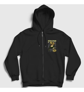 Presmono Unisex Siyah Harry Du Bois Oyun Disco Elysium Fermuarlı Kapüşonlu Sweatshirt 464960tt