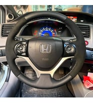 Honda Civic FB7 Araca Özel Direksiyon Kılıfı (ALCANTRA DAMARLI SİYAH İP)