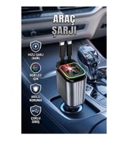 Kia Seat Mazda Mitsubishi Uyumlu 66W 4 Port Hızlı Araç Şarj Adaptörü PD QC Destekli