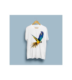 Oversize Amerikan Papağanı Tasarım Unisex T-shirt
