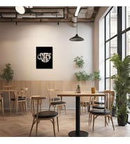 Modern Metal Duvar Sanatı Kahve (Coffee) Metal Duvar Tablosu İmza (Siyah)