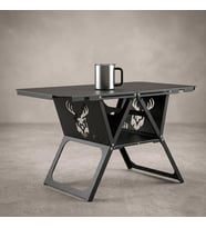 FiWays AXIS™ V2 Mat Siyah Metal Kamp Masası, 1mm Çelik Gövde, Profesyonel Katlan
