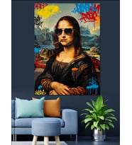 Modern Sanat Tarzında Mona Lisa Dekoratif Kanvas - Mdf Ahşap Tablo
