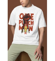 One Punch Man Saitama Baskılı Unisex Oversize Anime Dizi Karakter Tişört
