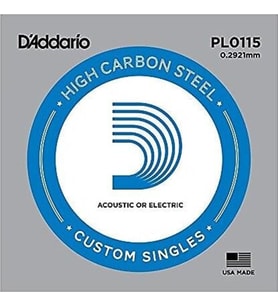 D'Addario PL0115 Elektro ve Akustik Tek Tel (E-Mi - Karbon Çelik)