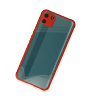 Durukar® Realme C11 Kılıf Miami Şeffaf Silikon - Kırmızı