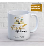Kişiye Özel İsim Yazılabilir Tarih Öğretmeni Kupa Bardak