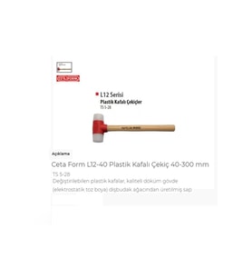 L12-40 Plastik Kafalı Çekiç 40-300 Mm (Çok Renkli)