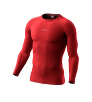 Ghassy Co. Erkek Pro Compression Nem Emici Atletik Performans Uzun Kollu Reglan Kol Spor Tişört (Kırmızı)