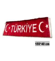 Torpido Üstü Ay Yıldızlı Türkiye Yazılı Peluş Örtü 155x40 Cm