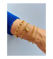 Altın Kaplama 4'Lü Kombin Bileklik Seti Gold Renk Zincir Bilezik Künye