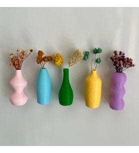 Miniflora - 5'li Magnetli Mini Vazo - Mix v1 - Buzdolabı Süsü