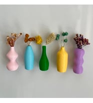 Miniflora - 5'li Magnetli Mini Vazo - Mix v1 - Buzdolabı Süsü
